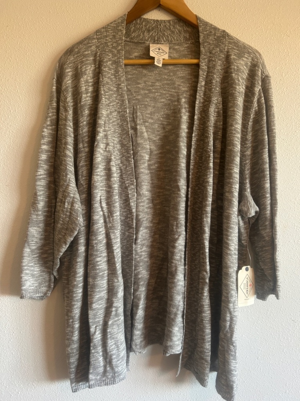 St. John's Bay Heather Gray Open-Front Cardigan size 3x